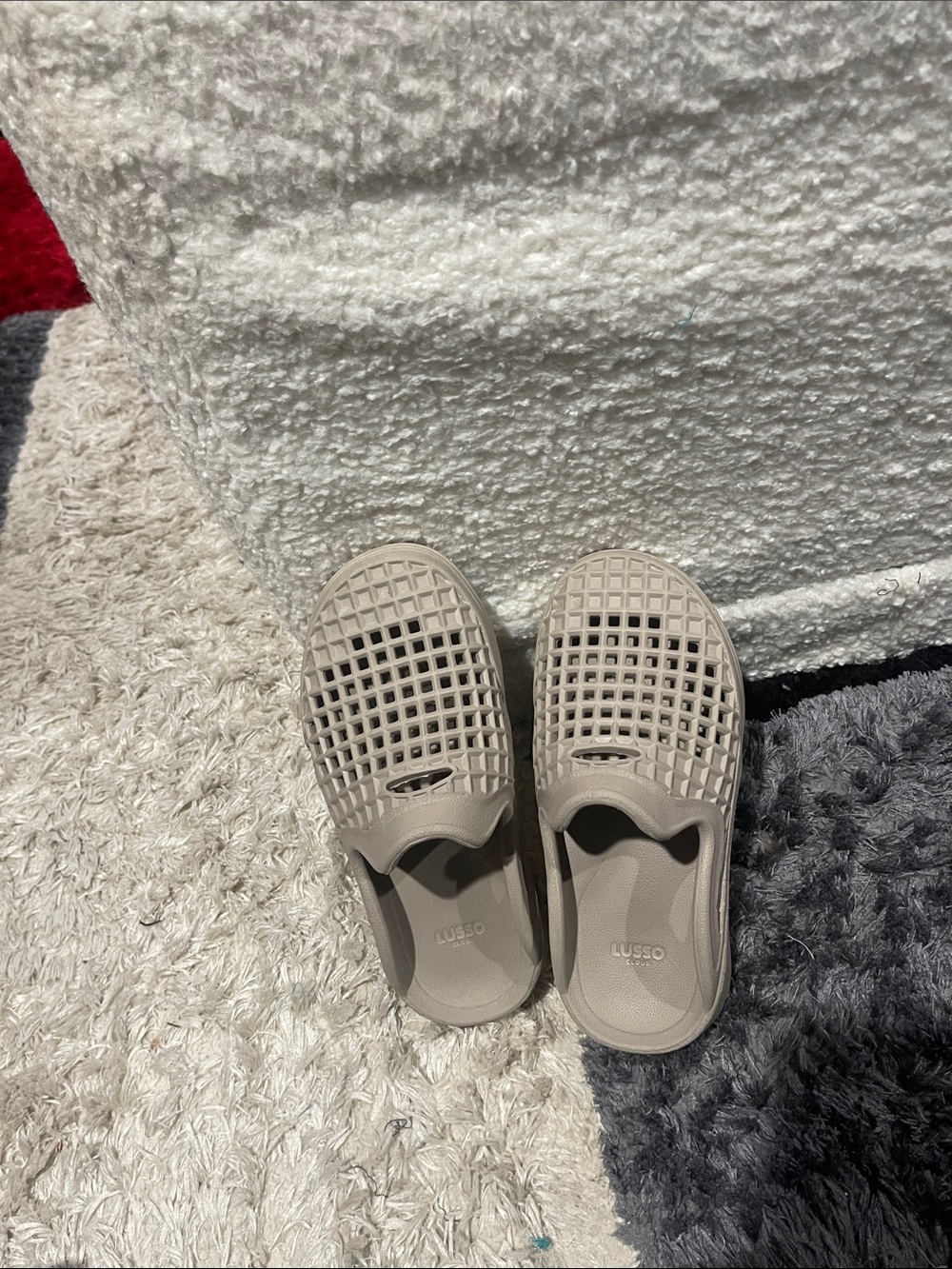 Lusso Cloud Taupe Slip-On Water Shoes with Breathable Grid Upper
